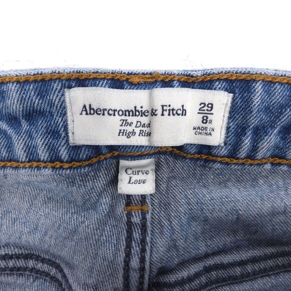 ABERCROMBIE Curve Love Dad High Rise Jeans Clean Girl Minimal Y2k 90s Essential - Picture 2 of 8